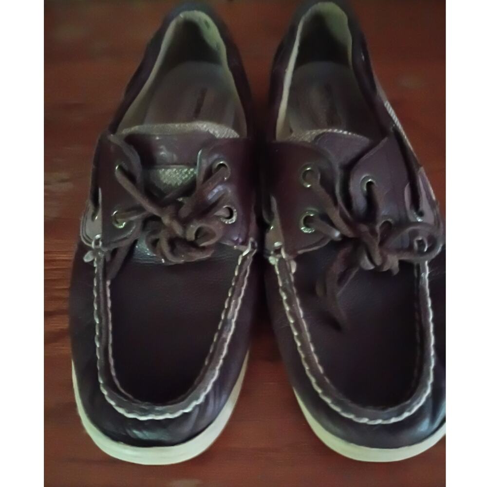 Sperry Top Sider Brown Leather Boat Shoes 360 Lacing Deck Loafers Womens 6.5